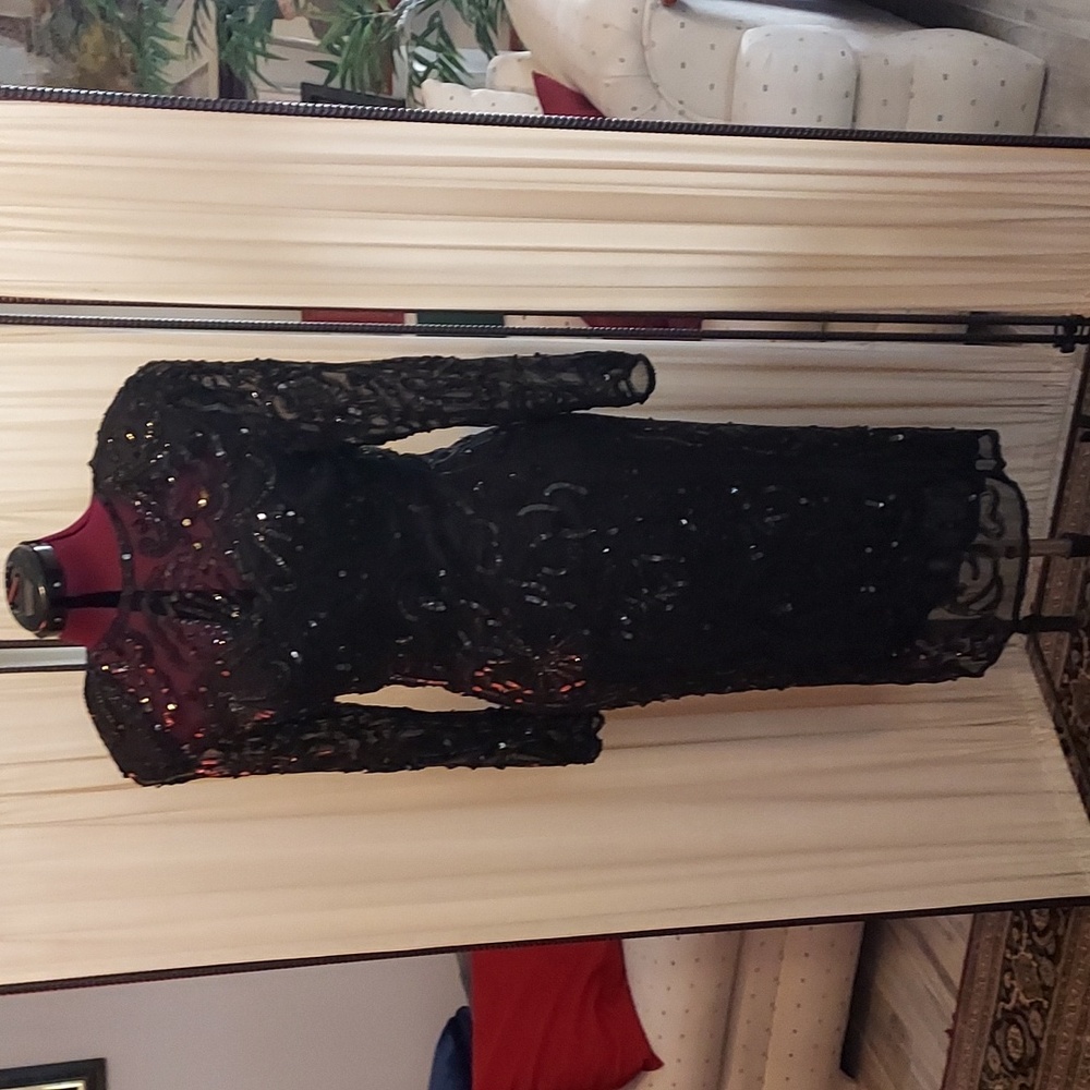 Women's Black Sequin Dress Gown